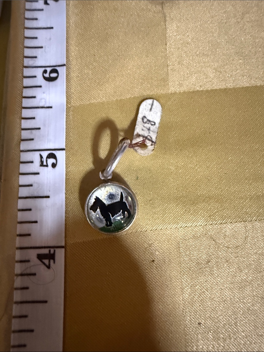 Sterling Silver reverse painted Dog Pendant Charm with complementary necklace - Picture 3 of 3